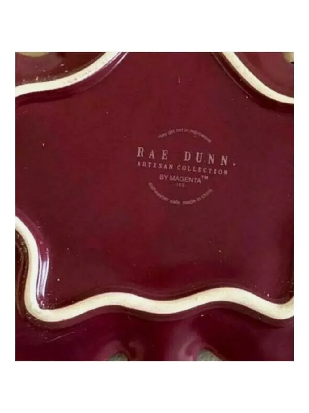 Rae Dunn Fall Y'all Ceramic Leaf Plates Set of 4 Magenta